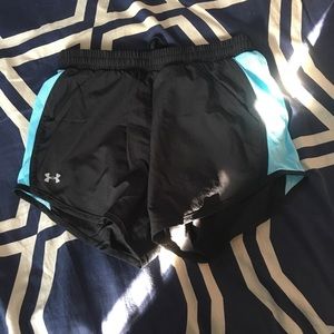 Black and Blue Under Armour Running Shorts!